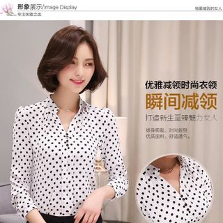 Áo Cổ Trụ V Chấm Bi Thời Trang Giá Sale 85.000đ