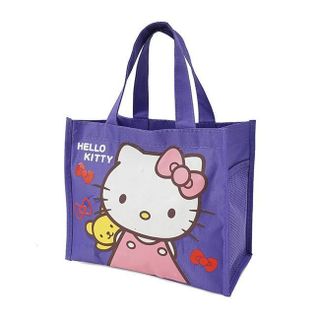 Túi đựng cơm + nước uống 3 ngăn loại trung Kitty tím.