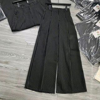 Quần tây nữ sọc xuông hack dáng, ống rộng phong cách, mặc là căn,dài 100-102cm có thể cắt ly mà không sợ mất form) (mã :HTB105)