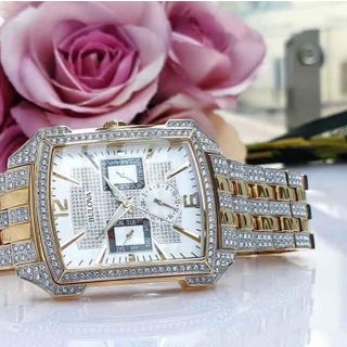 ĐỒNG HỒ NAM SIÊU CẤP PULOVA CRYSTAL MẶT CHỮ NHẬT ĐÍNH HỘT XOÀN