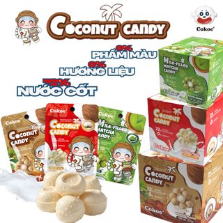Cokoc Kẹo Dừa Nhân Sữa Tan Chảy – 72% Nước Cốt Dừa | Không Hương Liệu, Không Phẩm Màu