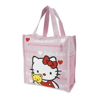 Túi đựng cơm + nước uống và vật dụng 4 ngăn Kitty hồng nhạt