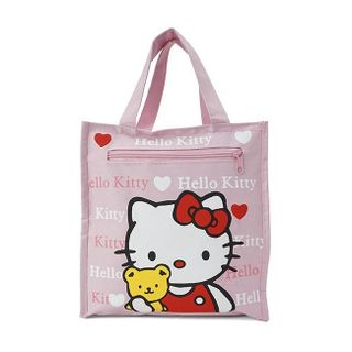 Túi đựng cơm + nước uống và vật dụng 4 ngăn Kitty hồng nhạt