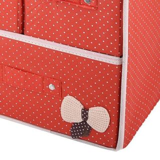 Tủ đựng đồ cao cấp đa năng 3 ngăn khung cứng có nơ - bi đỏ