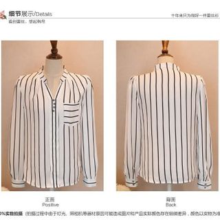 Áo sơ mi kẻ sọc phối túi thời trang sale 85.000đ