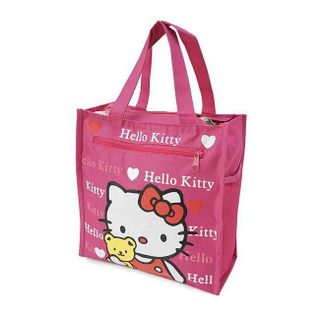 Túi đựng cơm + nước uống và vật dụng 4 ngăn - Kitty hồng đậm...