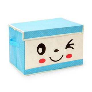 Tủ vải khung cứng mặt cười có nắp chống thấm Vina - Blue