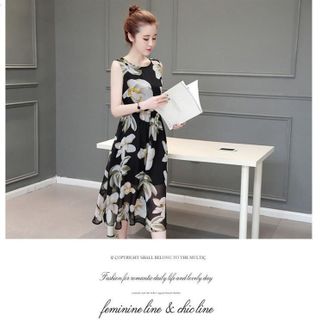 Đầm Xòe Voan Hoa LyLy Duyên Dáng