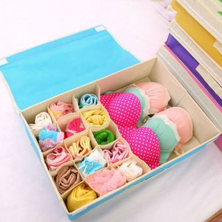 Hộp đựng đồ lót 16 ngăn có nắp đậy tiện dụng.