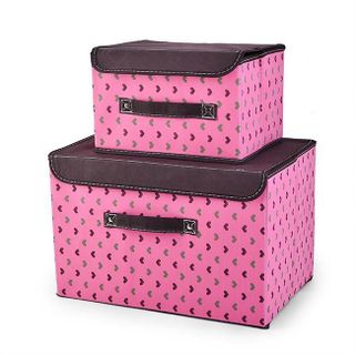 Set 2 tủ vải khung cứng cáp có nắp