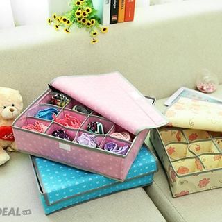 Hộp Đựng Đồ Lót 16 Ngăn Có Nắp Mẫu Mới Xinh Xắn