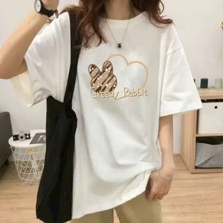 Áo đôi , áo thun cặp nam nữ tay lỡ Unisex Trái Tim  form rộng vải cotton 100%