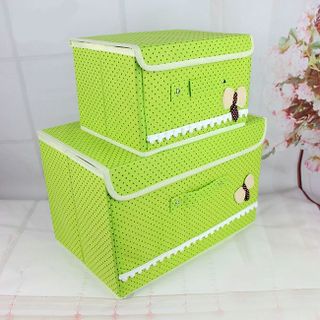 Set 2 tủ vải khung cứng cáp có nắp