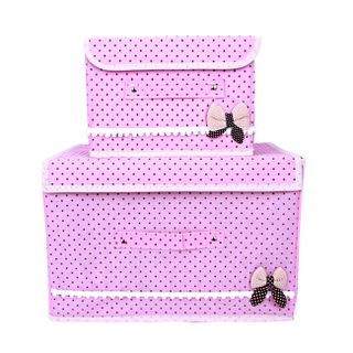 Set 2 tủ vải khung cứng cáp có nắp