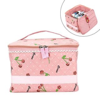 Túi đựng mỹ phẩm họa tiết cherry chống thấm có quai
