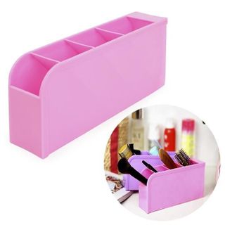 Hộp đựng viết, mỹ phẩm, cọ trang điểm 4 ngăn gọn gàng - Pink