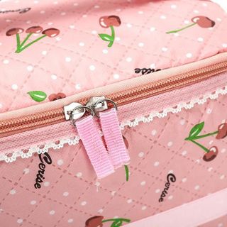 Túi đựng mỹ phẩm họa tiết cherry chống thấm có quai