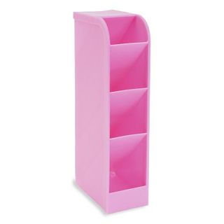 Hộp đựng viết, mỹ phẩm, cọ trang điểm 4 ngăn gọn gàng - Pink