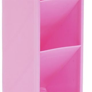Hộp đựng viết, mỹ phẩm, cọ trang điểm 4 ngăn gọn gàng - Pink