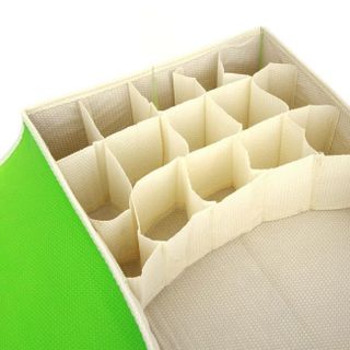 Hộp đựng đồ lót 16 ngăn khung cứng có nắp-xanh lá