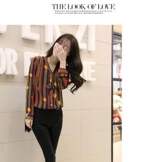 Áo in 3D : Thắt Nơ Sọc Chấm Bi Thời Trang