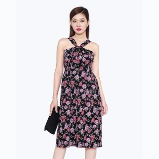 Đầm Vintage Xếp Ly Hoa Thời Trang Eden