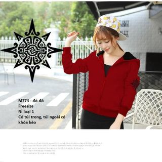 M774 - ÁO KHOÁC NỮ NỈ CÓ NÓN NGỘI SAO KIỂU 8 GÓC ( 57 - TAY TRÁI)