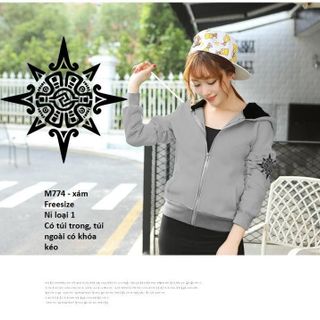 M774 - ÁO KHOÁC NỮ NỈ CÓ NÓN NGỘI SAO KIỂU 8 GÓC ( 57 - TAY TRÁI)