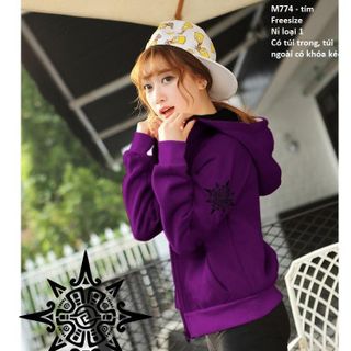 M774 - ÁO KHOÁC NỮ NỈ CÓ NÓN NGỘI SAO KIỂU 8 GÓC ( 57 - TAY TRÁI)