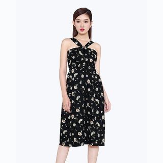 Đầm Vintage Xếp Ly Hoa Thời Trang Eden