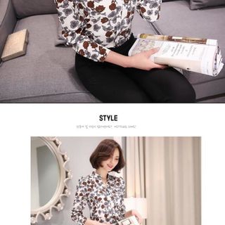 Áo sơ mi tay dài cổ trụ họa tiết hoa bi thời trang - TP905 - Sale 85.000đ