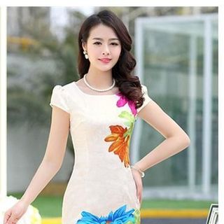 Đầm công sở in 3D hoa lá Jenna đủ size giá sale 145.000đ