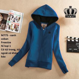 M775 - ÁO KHOÁC NỮ NỈ CÓ NÓN VƯƠNG MIỆN ( 54 - NGỰC TRÁI)