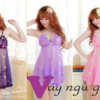 Đầm ngủ ren lưới hoa Mã sản phẩm: 91889