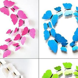 Set 12 bướm 3D dán tường hoặc trang trí tủ lạnh, nhà