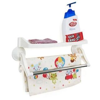 Kệ mini 2 in 1 đựng đồ có 2 thanh treo khăn