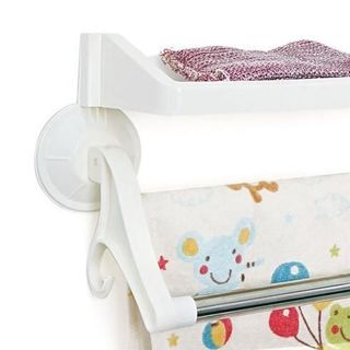 Kệ mini 2 in 1 đựng đồ có 2 thanh treo khăn
