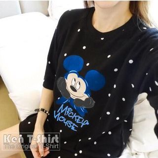 Chuyên Sỉ Áo Thun Mickey Chấm bi Đen