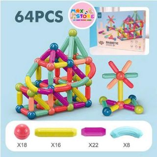 BỘ ĐỒ CHƠI XẾP HÌNH NAM CHÂM 64 CHI TIẾT