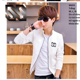 M693 - ÁO KHOÁC NAM DÙ CỔ ĐỨNG LOGO SS