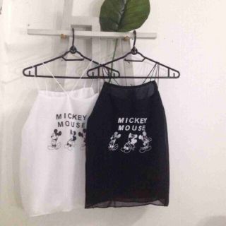 Áo kiểu hai dây voan Mickey