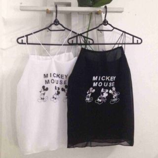 Áo kiểu hai dây voan Mickey