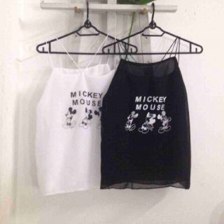 Áo kiểu hai dây voan Mickey