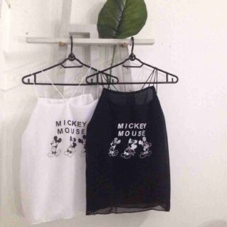 Áo kiểu hai dây voan Mickey