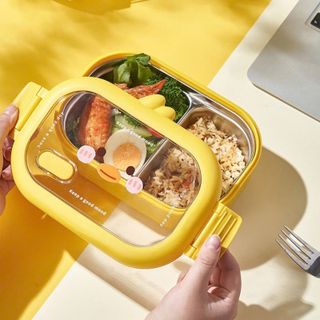 Hộp Đựng Cơm Giữ Nhiệt Inox Cao Cấp - Hộp Cơm Dễ Thương 950ml 22,5x14,5x8Cm