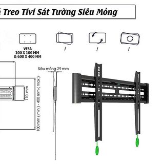 Giá treo Tivi ErgoTek E93 sát tường siêu mỏng 40″ – 75″ inch
