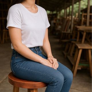 GHẾ ĐÔN CAO GỖ THÔNG (ẢNH THẬT)