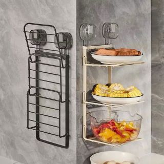 Kệ 3 tầng đa năng: Chuẩn bị thức ăn, để đồ nhà bếp, nhà tắm,...dán tường hít chân không