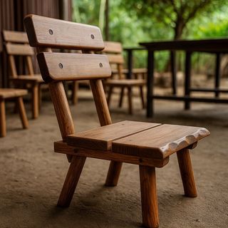 GHẾ TỰA GỖ THÔNG PHONG CÁCH WABI-SABI