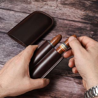 Hộp đựng xì gà da bò thật CF5002